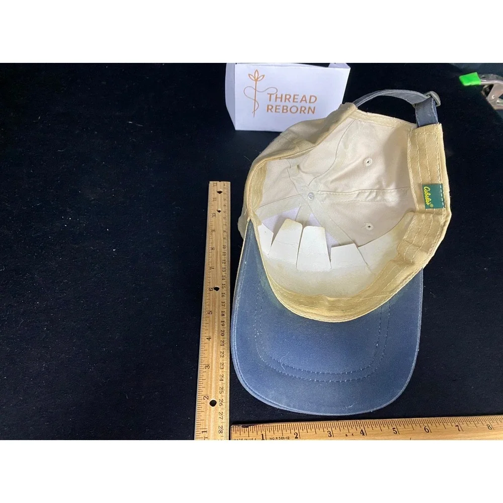 Cabela's Hat Baseball Cap‎ Worlds Foremost Outfitter Beige Blue